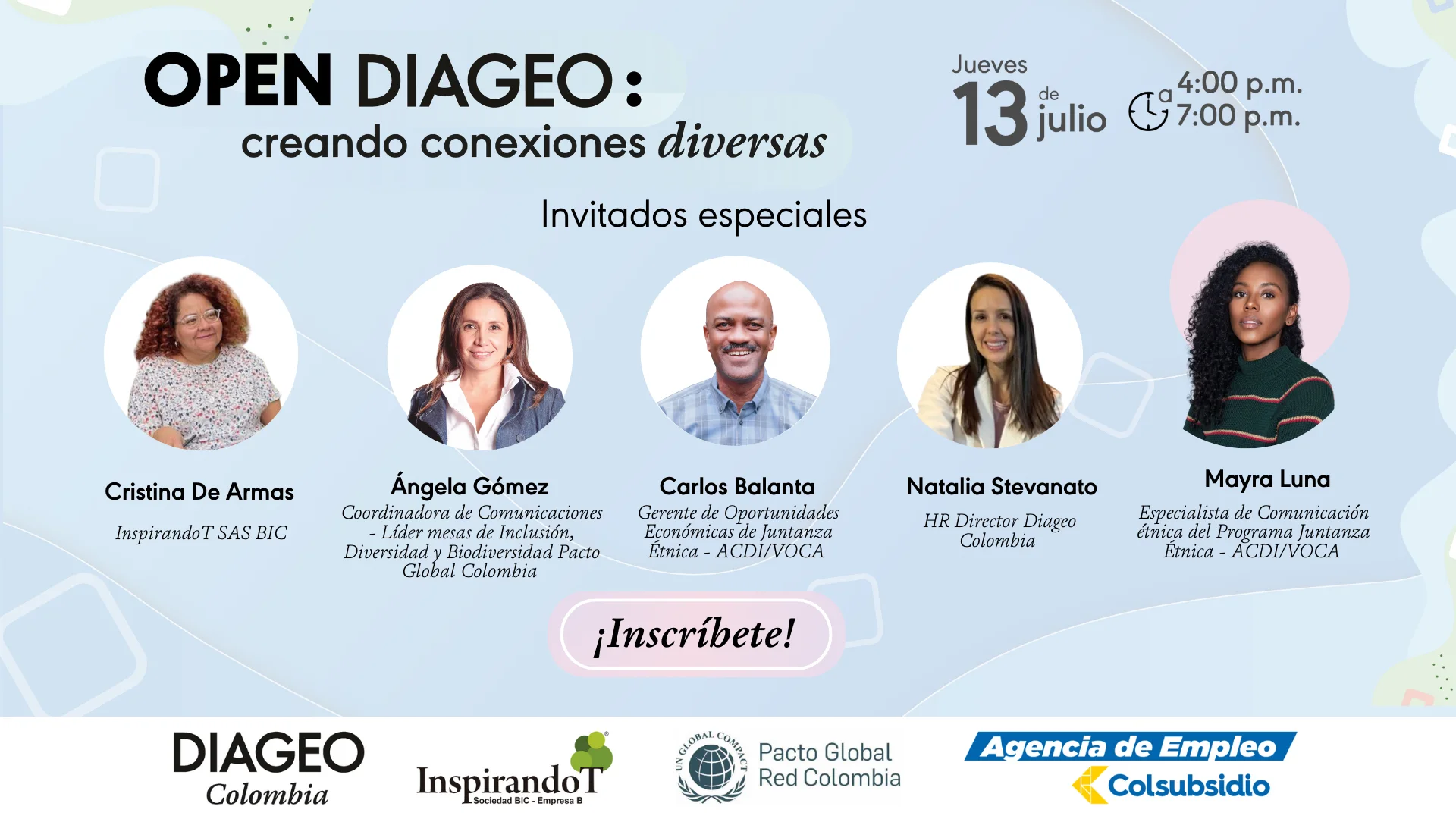 ¡Participa en la primera edición de Open Diageo! Si perteneces a una comunidad étnica eres el invitado de honor