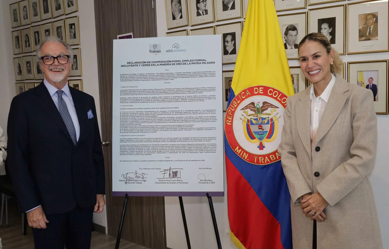 Firma de Declaración de Cooperación entre Ministerio del Trabajo y Aris Mining