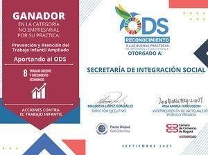Certificado Secretaria de Integración Social
