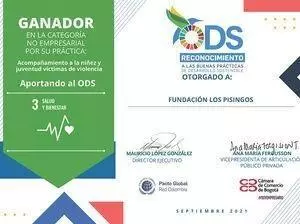 Certificado Pisingos reconocimiento ODS 3 NO EMPRESARIAL